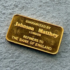 Australian Johnson Matthey 5 Gram Gold Bar .9999+ Matthey Garret