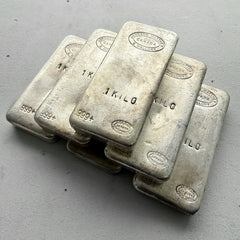Johnson Matthey Mallory 1 Kilo .999 Silver Poured Bar 32.15 oz