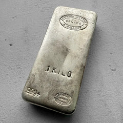 Johnson Matthey Mallory 1 Kilo .999 Silver Poured Bar 32.15 oz