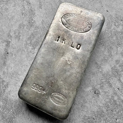 Johnson Matthey Mallory 1 Kilo .999 Silver Poured Bar 32.15 oz