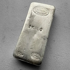 Johnson Matthey Mallory 1 Kilo .999 Silver Poured Bar 32.15 oz