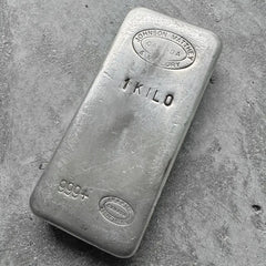 Johnson Matthey Mallory 1 Kilo .999 Silver Poured Bar 32.15 oz