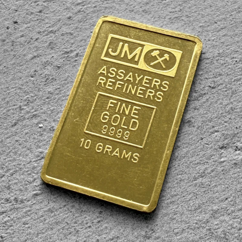 Johnson Matthey blank back 10 Gram Gold Bar Struck .9999+