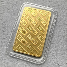 Load image into Gallery viewer, Johnson Matthey blank back 1/4 oz Gold Bar Struck .9999+ Sealed - Logo Back
