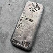 Load image into Gallery viewer, Johnson Matthey 1/2 Kilo .999 Silver poured Bar 500 Gram - Purple Patina
