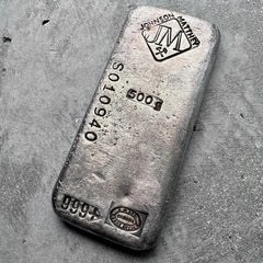 Johnson Matthey 1/2 Kilo .999 Silver poured Bar 500 Gram - Purple Patina