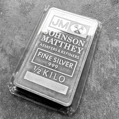 Johnson Matthey 1/2 Kilo .999 Silver stampe Bar 500 Gram - Scarce