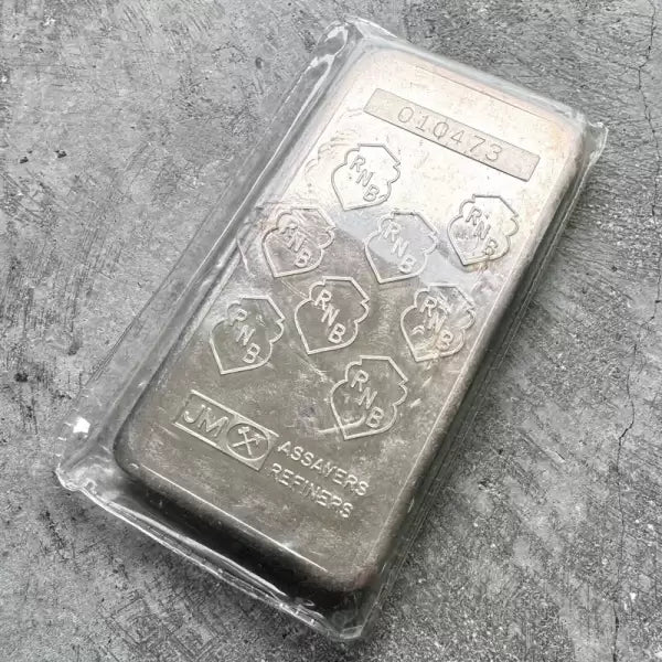 Johnson Matthey 10 oz .999 Silver bar - Republic National Bank of New York