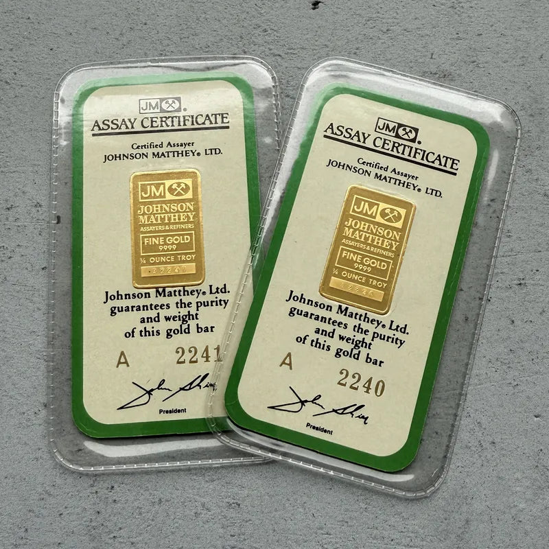 Johnson Matthey 1/4 oz Gold Bar .9999 1/4oz Sealed in Assay Card- Poast RBC Royal Bank of Canada
