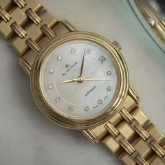 Ladies Blancpain Villeret Automatic 18K Yellow Gold Mother of Pearl Diamond Dial