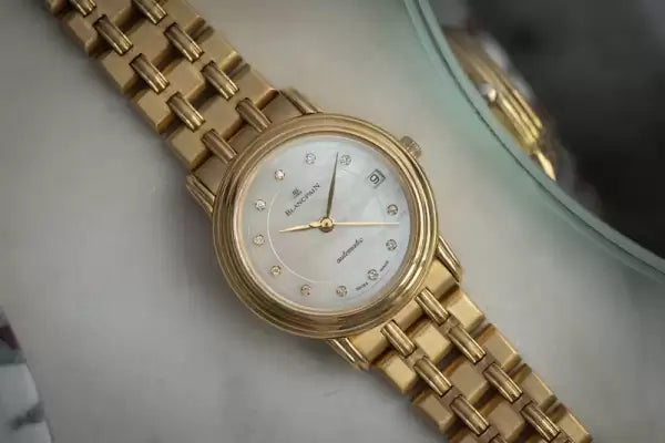 Ladies Blancpain Villeret Automatic 18K Yellow Gold Mother of Pearl Diamond Dial