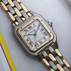 Ladies Cartier Panthère 83949 Steel + 18K gold - 3 Gold Row Bracelet