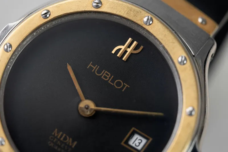 Ladies Hublot Classic MDM 1390 - 18K Gold + Stainless - Black Dial