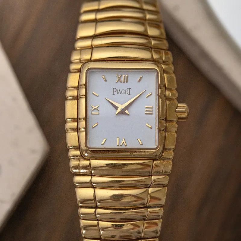 Ladies Piaget Tanagra 18K Yellow Gold 6051 M 401 D -White Roman Numeral- 88 Gram