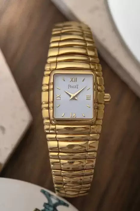 Ladies Piaget Tanagra 18K Yellow Gold 6051 M 401 D -White Roman Numeral- 88 Gram