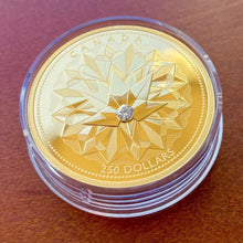 Load image into Gallery viewer, 2017 Canada $250 .9999 Gold Coin - Celebrating Canadian Brilliance with Diamond
