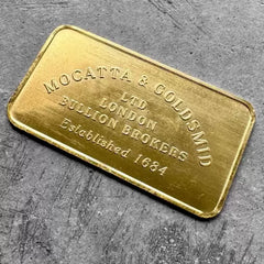 Mocatta & Goldsmid LTD London Bullion Brokers est 1684 1/2 oz .9999 1/2oz Gold