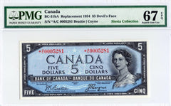1954 $5 Devil Face Replacement PMG Gem 67 EPQ
