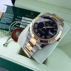 NOS UNWORN - 41mm Rolex Datejust II 116333 &nbsp;Black Dial - Box + Papers - Stickers
