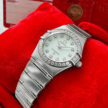 Load image into Gallery viewer, Omega Constellation Steel Diamond Bezel Mother Pearl Dial 14607500  Box + papers
