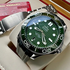 Omega Seamaster 21030422010001 Box Papers - Green Dial - Stainless + Rubber!