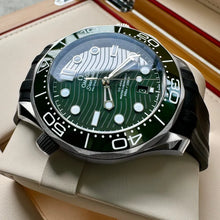 Load image into Gallery viewer, Omega Seamaster 21030422010001 Box Papers - Green Dial - Stainless + Rubber!
