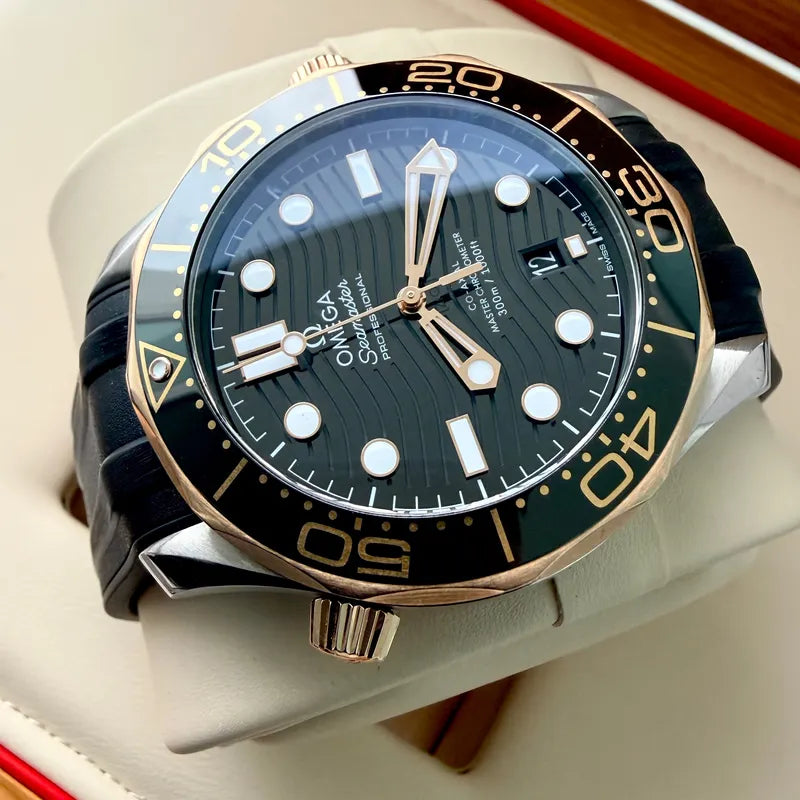 Omega Seamaster 300m Two Tone 18k Rose Gold 210.22.42.20.01.002 - Box + Papers