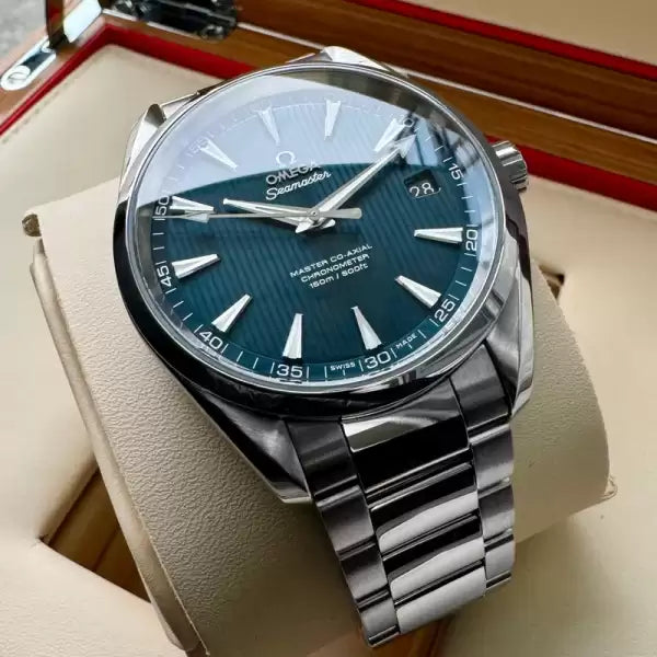 Omega Seamaster Aqua Terra Stainless 231104221030 Blue Dial- Box Papers Serviced