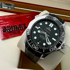 Omega Seamaster Box Papers 21032422001001 – Black Dial – Stainless + Rubber!