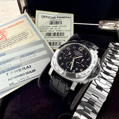 Panerai Luminor 44mm Automatic PAM 196 – Box and Papers -includes 3 bracelets!