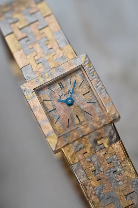 Piaget tri colour 18k Solid Rose Yellow White Gold - Unique Woven Design
