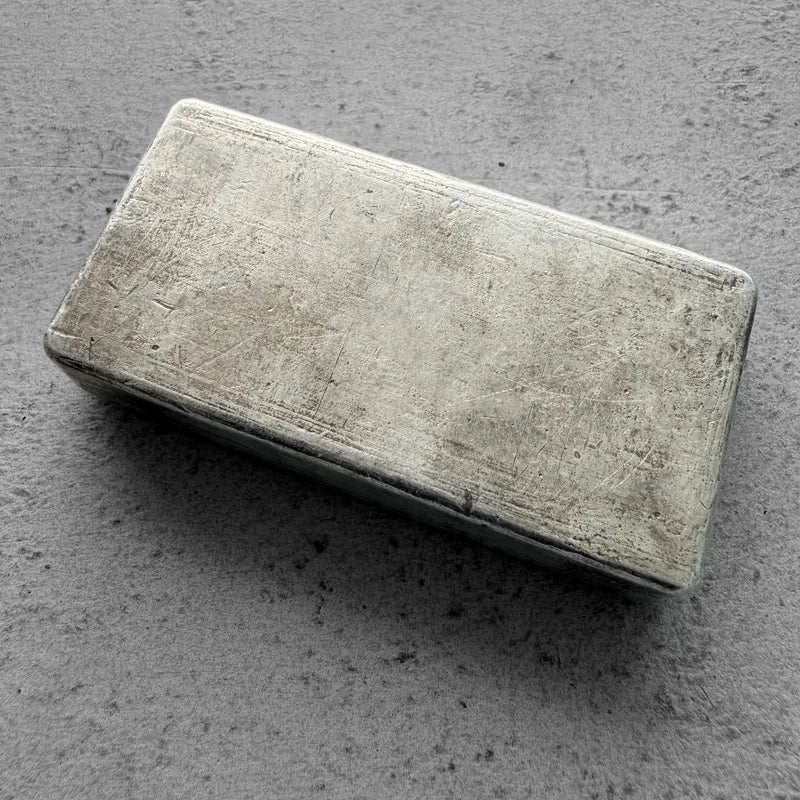 RARE 10 oz Engelhard .999 Silver Poured bar Stunning Pour lines! 1 Prefix serial