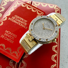 Load image into Gallery viewer, RARE Cartier Santos Vendome Sertissage 8191 Gold - Box Papers - Factory Diamond
