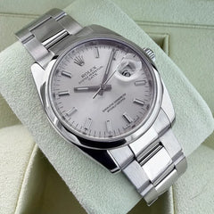 Rolex 34mm Datejust 115200 Oyster silver dial – Box / Papers