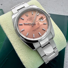 Rolex 34mm Oyster Perpetual 115200 Oyster Pink dial – Box + Booklets + Serviced