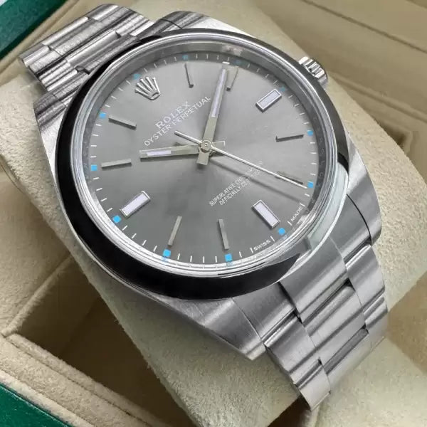 Rolex 39mm Oyster Perpetual 114300 Oyster Rhodium dial – Box / Papers