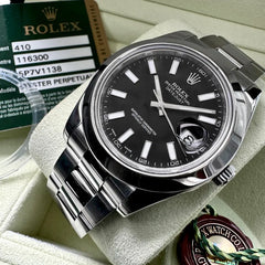 Rolex 41mm Datejust Black Dial 116300 – Box and Papers - Serviced