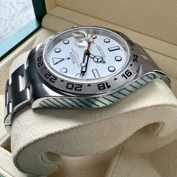 Rolex 42mm Explorer II 216570 White Dial Box Papers - 2022 Serviced at Rolex