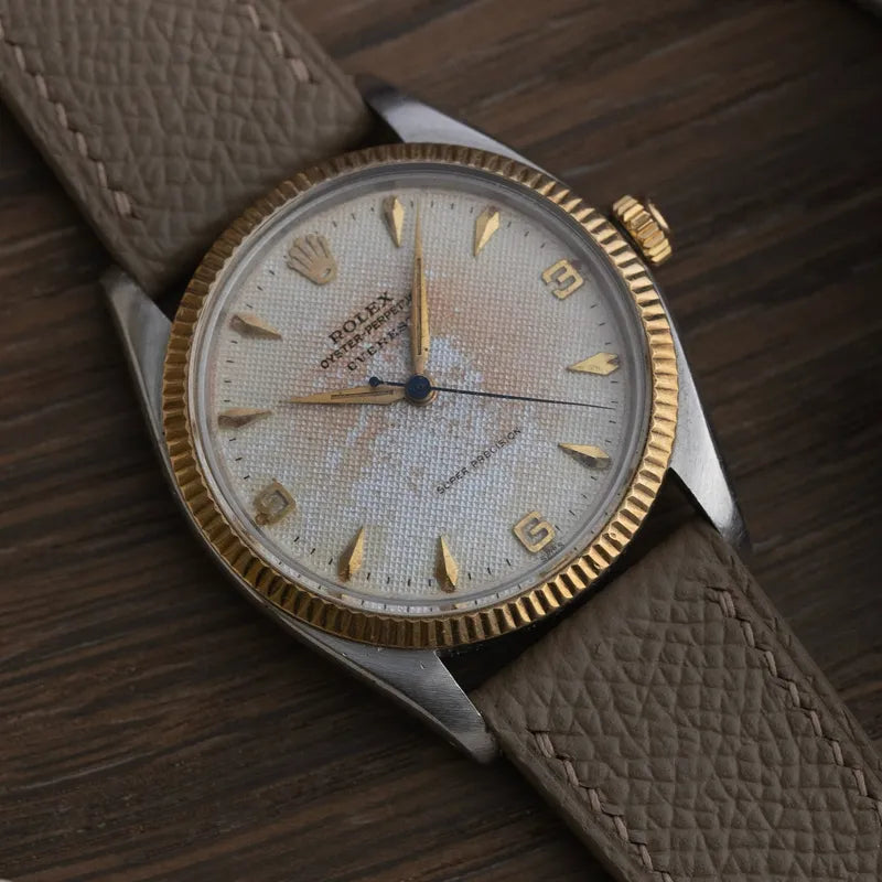 Rolex 5505 Two Tone Gold + Stainless - Tropical Patina Honey Comb Dial- Everest