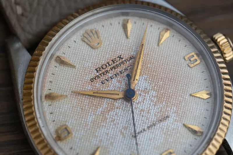 Rolex 5505 Two Tone Gold + Stainless - Tropical Patina Honey Comb Dial- Everest