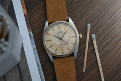 35mm Rolex 5505 Two Tone Gold + Stainless - Tropical Patina Bullseye Dial- Everest