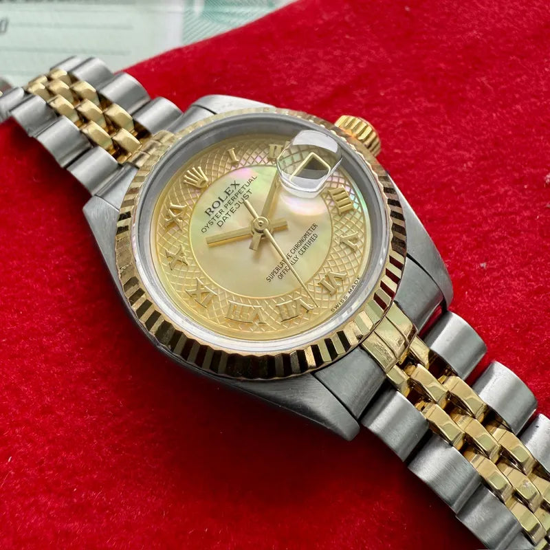 Rolex 79173 Datejust Mother Pearl Dial Jubilee Serviced Box + Papers