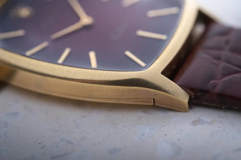 Rolex Cellinni  18k Gold 3807 Tonneau Case- Bold Red Vignette Dial