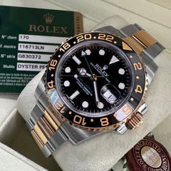 Rolex GMT Master II 116713 Two Tone - Box / Papers - Unpolished with stickers!