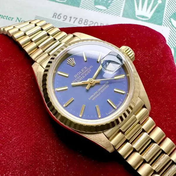 Rolex President 18k Solid Yellow Gold 69178 - Stunning Purple dial