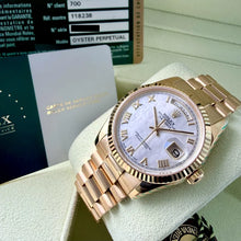 Load image into Gallery viewer, Rolex President 18k Yellow Gold 118238 - Mother Pearl Dial - 2026 Rolex Service
