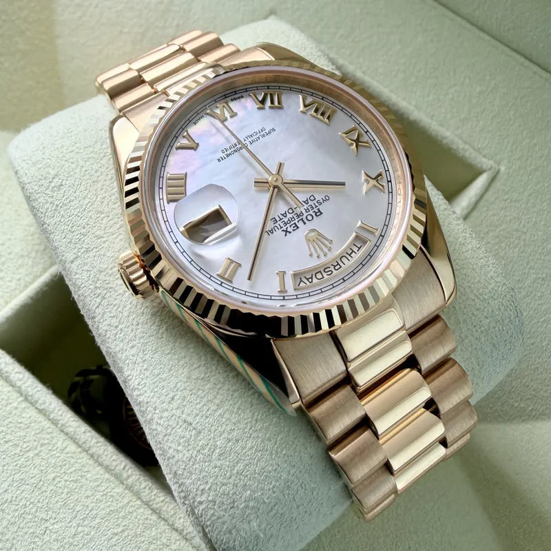 Rolex President 18k Yellow Gold 118238 - Mother Pearl Dial - 2026 Rolex Service