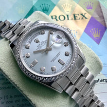 Load image into Gallery viewer, Rolex President Platinum 118346 Box Papers -Light Glacier Blue - Factory Diamond

