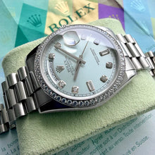 Load image into Gallery viewer, Rolex President Platinum 118346 Box Papers -Light Glacier Blue - Factory Diamond
