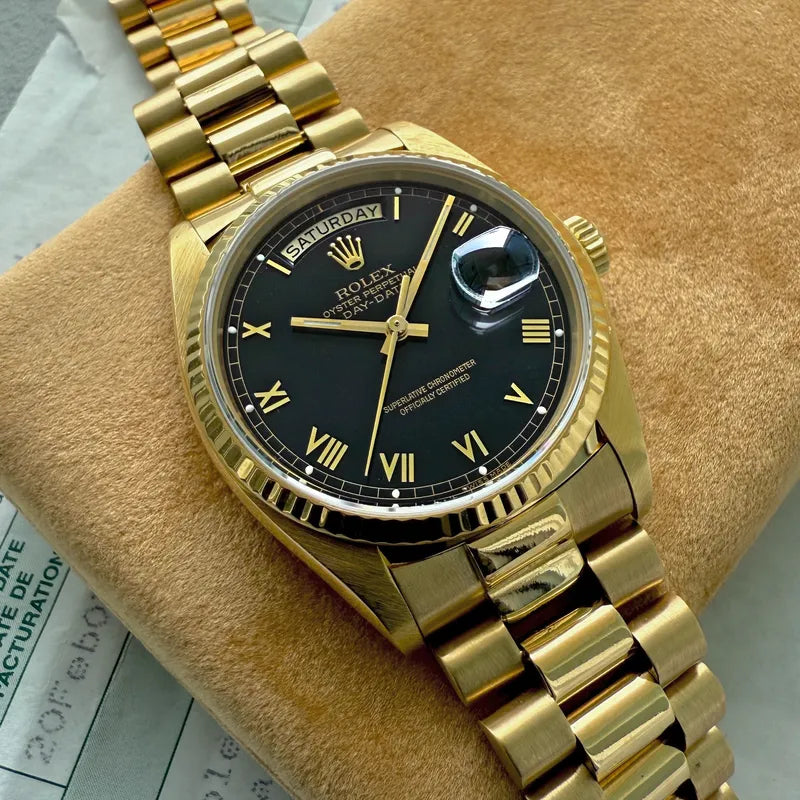 Rolex President Solid Gold 18038 Box + service Papers - Serviced